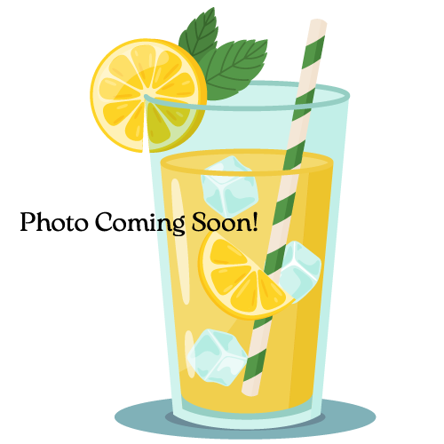 Graphic of glass of lemonade with ice, straw, and slice of lemon.